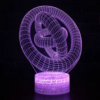 HQXING Kreative 3D-illusion Lampe LED Nat Lys Abstrakt Grafik Akryl lamparas Atmosfære Lampe Nyhed Belysning dekorere