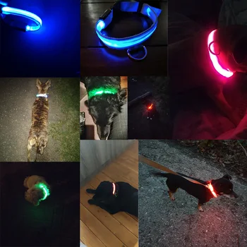 Hund Halsbånd&Snor USB-Opladning LED-Lys, der Blinker Lysende Krave Nylon Led Hvalp Lille Stor Hund Pet Supplies Hund Tilbehør