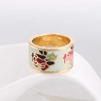 Høj Kvalitet Blomster Ringe til Kvinder i Rustfrit Stål, Emalje Smykker Hvid Pink Ring Mor Gave