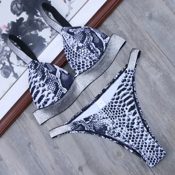 Høj Kvalitet Leopard Bikini Sexet Biquini badedragt Push Up Swimsuit Badetøj Kvinder Plus Size badedragt Maillot De Bain XL