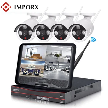 IMPORX 4Ch 1080P HD-NVR Trådløst CCTV System Med 10
