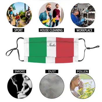 Italienske Flag, Italien Italia Ikke-Disponible Ansigt Maske Anti Tåge Og Anti Støv Maske Beskyttelse Cover Respirator Munden Dæmpe
