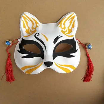 Japansk Animationsfilm Hånd-Malet Cosplay Halloween Maske Halve Ansigt Fox Maske Os Plast Maskerade Masker Til Karneval Fest Masker Kostume