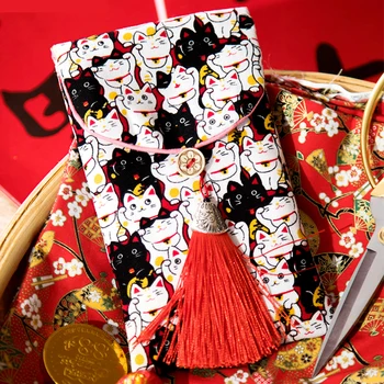 Japansk Stil Mini Kvast Tegnebog Kvinder Kawaii Formue Kat Pung Kvindelige Kort Mini Lolita Mønt Punge Carteras Gave