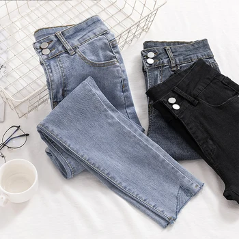 Jeans Kvinde skinny jeans kvinde plus size mødre jeans sort 2019 Stretch denim Bukser til kvinder