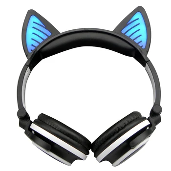 JINSERTA 2020 Trådløse Bluetooth-Kat Ear Hovedtelefoner Foldet Hovedbøjle øretelefon med LED cosplay Headset Til Mobiltelefoner, Bærbare PC
