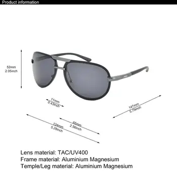 JOGAL Classic Herre Solbriller, Polariserede UV400 Mandlige Sol Briller Til Mænd Briller Tilbehør Spejl Pels 8003