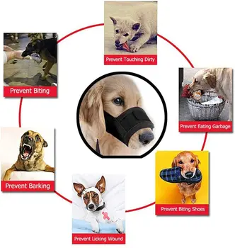 Justerbar Pet Munden Dækker Dog Maske Bark Bid, Blød Mund Snude Grooming Anti Stoppe Med At Tygge For Små Og Store Hunde