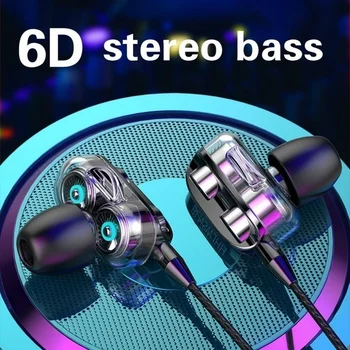 Kabelforbundne Hovedtelefoner Musik-Headset 6D Stereo Høj Bas Musik, spil Hovedtelefoner Stereo In-Ear Sport Hovedtelefoner til Huawei Samsung Xiaomi