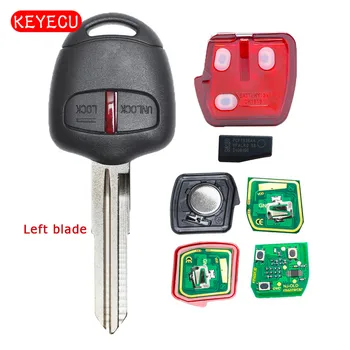 Keyecu Keyless Fjernbetjening Key Fob 2-Knappen 433MHz ID46 Chip til Mitsubishi Lancer Outlander Venstre Vinge