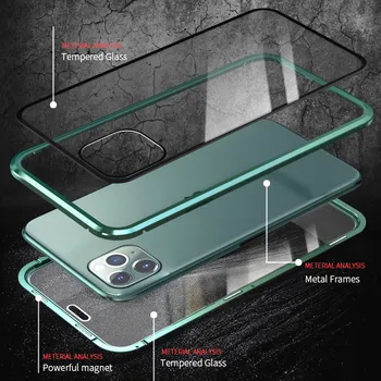 KISSCASE Magnetiske Privacy Glas cover til iPhone 11 XR XS Tilfælde Anti-Spy Beskyttende Magnet Cases til iPhone 11 12 PRO MAX Mini 7 8