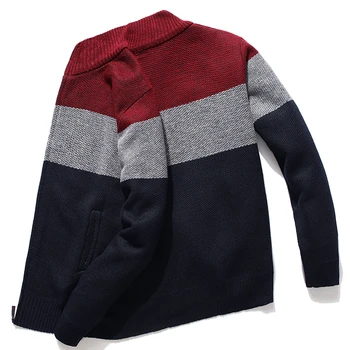 KKSKY Cardigan Sweater Mænd Stribet Grå Mænd Sweater Strikket Cardigan Varm Herre Tøj i Overstørrelse 3XL koreansk Stil Homme 2020