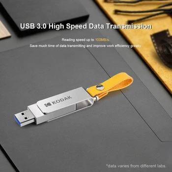 Kodak USB3.0 Metal-USB-Flash-Drev, 32GB, 64GB 128GB 256GB Lanyard Pen-Drev OTG Stick Memory Stick Drev U Disk Vandtæt