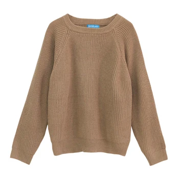 Koreansk Mode Damer Fuld Ærme Kvinder At Strikke En Sweater Solid O-Neck Pullover, Og Jumper Løs Sweater Hot Salg D536