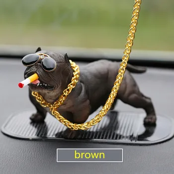 Kreative Bulldog Bil Ornament Mode Simulering Bull Dog Dukke Auto Interiør, Tilbehør, Smykker, Dekoration Gave