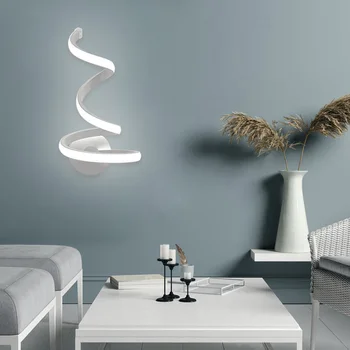 Kreative Spiral LED Lys vægbeslag Akryl, Metal-TV Baggrund Sconces Lamper Sengen Værelse Soveværelse Væg Udsmykning Kunst