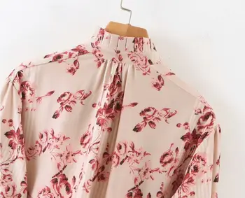 Kvinder Bluser 2020Autumn Kvinders temperament sødt blomster print med bue shirt