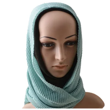 Kvinder Ripple rynke tørklæde,bomuld, viscose almindeligt tørklæde,muslimske hovedbøjle crinkle hijab,wrap dit hoved,rynke sjaler,ponchoer og kapper