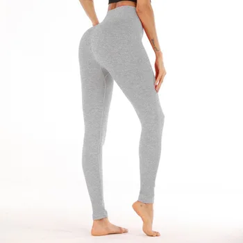 Kvinders Sports Bukser Mode Solid Farve Med Høj Talje Leggings Trænings-Og Elastiske Bukser Hofte Løft Bukser
