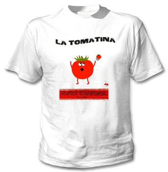 La Tomatina Festival Valencia I Spanien - Bomuld Hvid Tshirt Brugerdefinerede Grafiske Tees T-Shirt