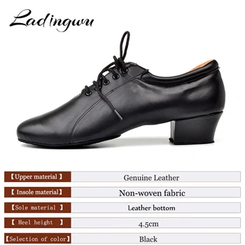 løn klient biord Ladingwu latin dance sko mænd er ægte læder balsal dans sko mænd bløde  bund-sociale parti sko med lav hæl 4,5 cm - Sneakers \ www.jl-energy.dk