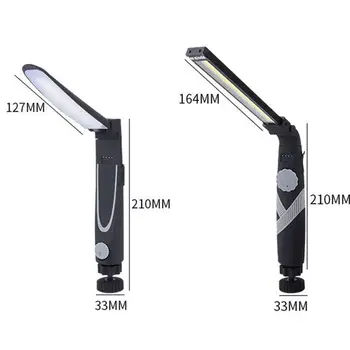 LED COB Folde arbejdslys med Magnet Multi-funktion Lampe USB-Opladning Dæmpning Lys for Camping Udendørs Bærbare Arbejde Lys