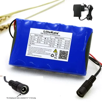 Liitokala 12 v 6.8 Ah 6800mAh 18650 Genopladelige batterier 12,6 V PCB Lithium Batteri Protection Board +12,6 V 1A Oplader