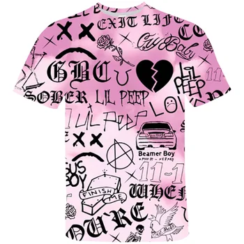 Lil Peep 3D-Tshirt Mænd Top Tee Børn Rap-Lil.peep Streetwear Oversized T-Shirt Harajuku Sjove Grafiske Cry Baby Hip HopT-shirt