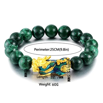 Lucky Armbånd Til Mænd Grønne Perler Par Armbånd Bringe Heldige Modig Wealth Armbånd Til Mænd