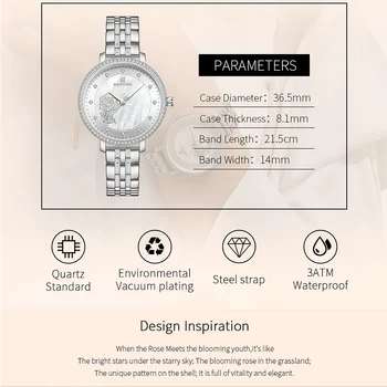 Luksus Mærke NAVIFORCE Kvinder Watch Mode Kjole Armbånd Mænds Mekanisk Armbåndsur Kreative Steg med Diamanter Vandtæt Ur