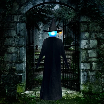 Lys-Voice Control Hekse Ghost Halloween Udsmykning Horror Layout Rekvisitter