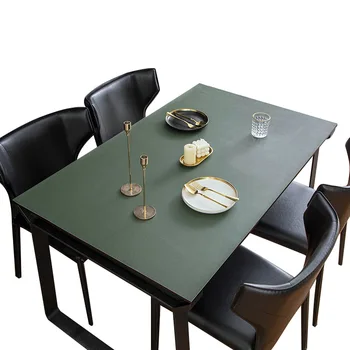 Læder vandtæt dug olie-bevis Nordiske sofabord mat Solid farve Dækkeserviet part borddekoration dække custom made