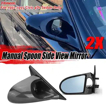 Manuel Indstillelig Ske Stil 2stk Bil Døren Fløj Bagerste Se Side View Mirror Forsamling For Honda Civic EG 4Dr Sedan 1992-1995