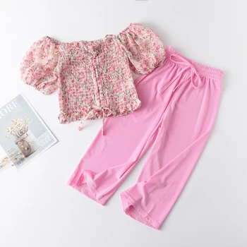 Menoea Børn 2020 Sommer Mode Stil Tøj Til Børn, 2stk Passer kortærmet Tshirt Bukser til Baby Pige Tøj Tøj Sæt