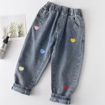 Menoea Børn Casual Jeans 2020 Nye Efterår Forår Piger Drenge Mode-Jeans Børn Dejlige Hjerte Print Leggings for 2-6 År