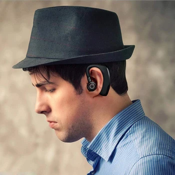 MEUYAG 2019 Nye V9 Trådløse Bluetooth Hovedtelefoner Håndfrit Business-Headset med Mic Øre-krog Ørestykket til iPhone, Samsung