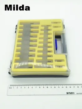 Milda 150pcs 0.4 - 3.2 mm HSS Microtech Power Tools Mini Drill Bit Sæt Små Præcision Twist Bore Kit med kuffert Plast Box