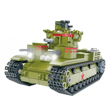 Militær-Serien Verdenskrig Sovjetiske T-28 medium tank Soldier våben DIY Model byggesten Mursten Legetøj Gaver