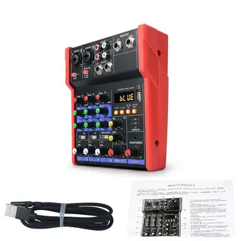 MINI-4 Kanals USB bluetooth Audio Mixer Konsol lydkort Karaoke KTV Stereo Blanding Scenen Live Studio Hjem Music Mixer DJ