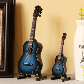 Mini Klassisk Guitar-Model, Træ-Miniature Guitar Vise musikinstrumenter Dekoration Gift med Sagen Stå