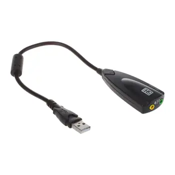 Mini USB 2.0 12Mbps 3D Virtuel Externe 7.1 Canaux V2 Lyd Carte-Søn Adaptateur sort