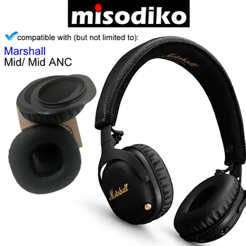 Misodiko Udskiftning Puder Øre Pads med Plast Klip - for Marshall Mid/ Mid ANC On-Ear Hovedtelefoner Reparation Ørepuder Pude