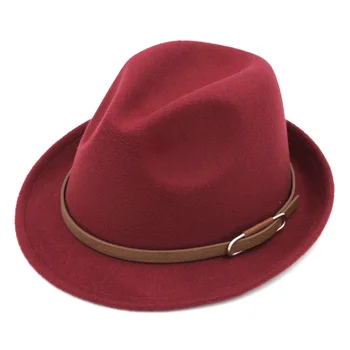 Mistdawn Unisex Voksen Ny Top Mode Jazz Fedora Gangster Cap Solhat Stiv Randen Udendørs Elegante Stilfulde Trilby Sombrero Hat