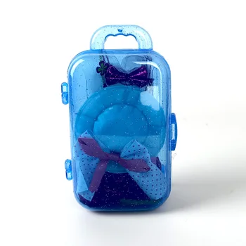 Mode Plast 3D Søde Rejse Bagage Tilfælde Mini Kuffert Kuffert til Barbie Dukkehus Møbler, Tilbehør, Legetøj Til Børn 1/6
