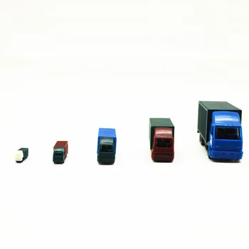Model Bil Flere Nøgletal Container Lastbil Legetøj ABS Plast Til Toget Layout 5pcs Sand Table Mini Simulering Bygning Diorama
