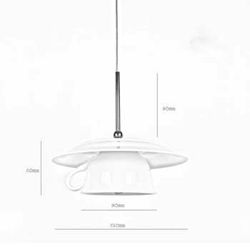 Moderne Teapot/Te Kop Vedhæng Lys Lampe Stue Hvid Keramik Hængende Lampe Hjem Indendørs Køkkenet LED Lys Armatur