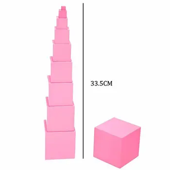 Montessori Familie Toy Pink Tower og motorblok Sensoriske Materiale Pædagogisk Legetøj for Børn