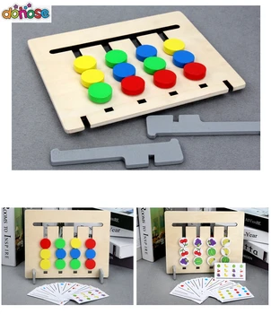 Montessori Toy Farver og Frugter Dobbeltsidet Matchende Spil Logisk Argumentation, Uddannelse, Børn Pædagogisk Legetøj til Børn Træ Legetøj