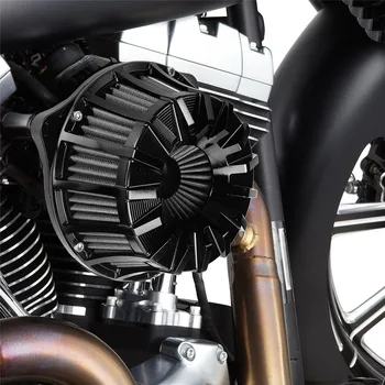 Motorcykel CNC Håndværk Air Filter Cleaner Indtagelse Filter Sort Aluminium For Harley Touring Dyna Softail Sportster XL 1200 883