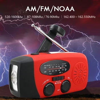 Multifunktionelle Hånd radio Sol Krank Dynamo Drevet AM/FM/NOAA Weather Radio Bruge Nød LED Lommelygte og Power Bank